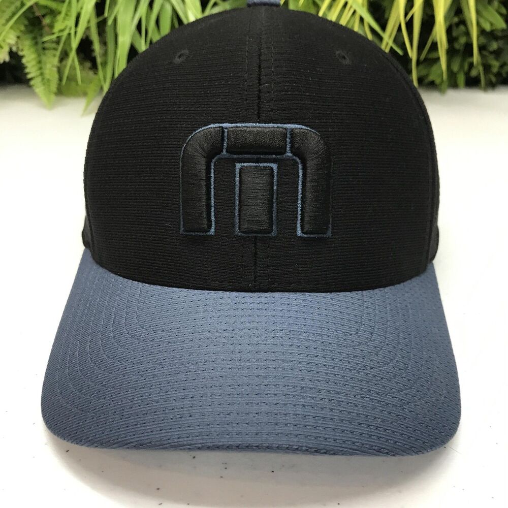 Yupoong Flexfit 110 Hat Cap Snap Back Black Blue Embroidered Performance Mens